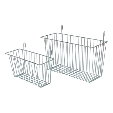 Darling Foodservice Chromate Grid Mounted 13.5 x 5 x 7 in Wire Basket