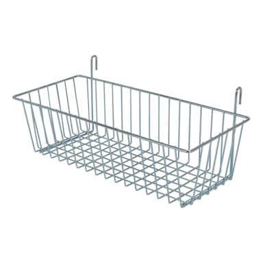 Darling Foodservice Chromate Grid Mounted 17.5 x 7.55 x 5 Wire Basket
