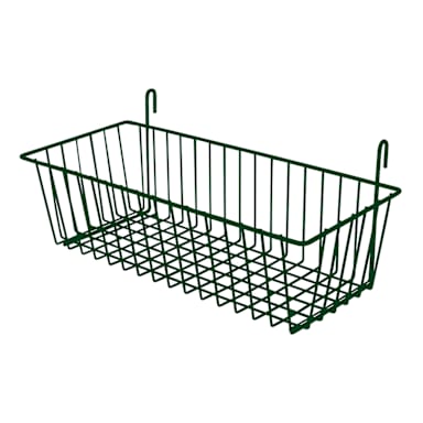 Darling Foodservice Green Epoxy Grid Mntd 17.5 x 7.55 x 5 Wire Basket