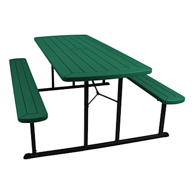 NPS BMPT3072-BK06 Green NPS BMPT 72" Folding Picnic Table