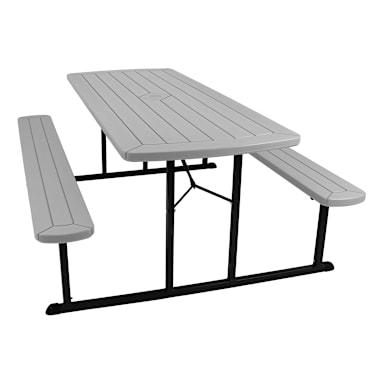 NPS BMPT3072-BK02 Grey NPS BMPT 72" Folding Picnic Table