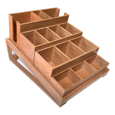 Darling Foodservice Wood 12 x 11 x 5" Coffee Condiment Display