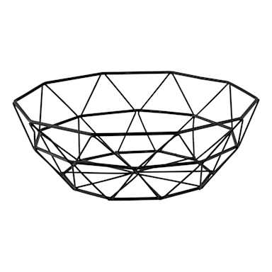 TableCraft 10464 Delta Black 10"Dia x 3-1/2"H Serving Basket