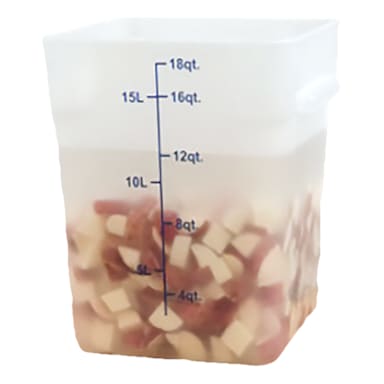 Darling Foodservice Translucent Square 18 quart Storage Container