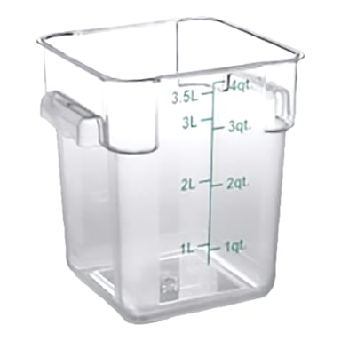 Darling Foodservice Clear Square 4 quart Storage Container