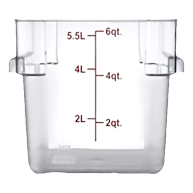Darling Foodservice Clear Square 6 quart Storage Container