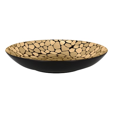 RAK Porcelain PBBUBC26 Opulence Pebbles Gold 10.25 in. Plate