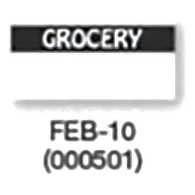 Avery Dennison 000501 Wht/Blk Grocery Label for 1110 Gun - 17,008 / PK