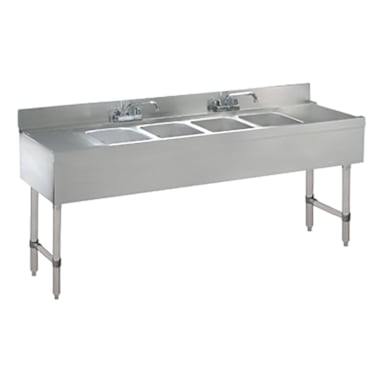 Advance Tabco CRB-74C-X S/S 84 x 21 x 33" 4 Cmpt Underbar Sink