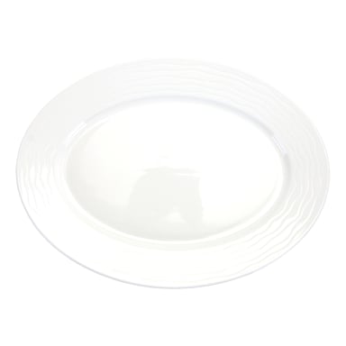Int'l Tableware WA-51 Wave White 14.5 x 10.75" Platter - 6 / CS