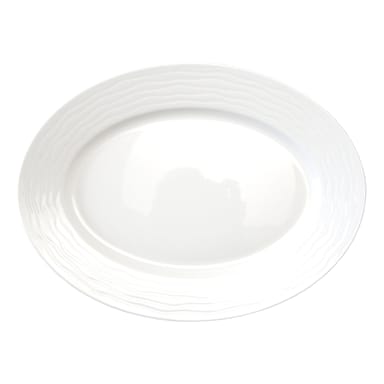 Int'l Tableware WA-14 Wave Bright White 12.5 x 9.5 Platter