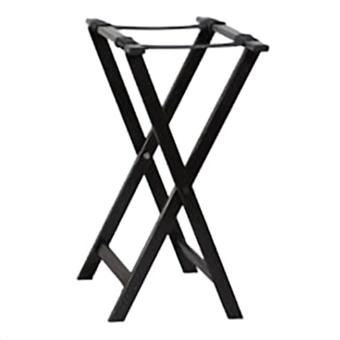 Darling Foodservice Black Wooden 31" x 17" Tray Stand