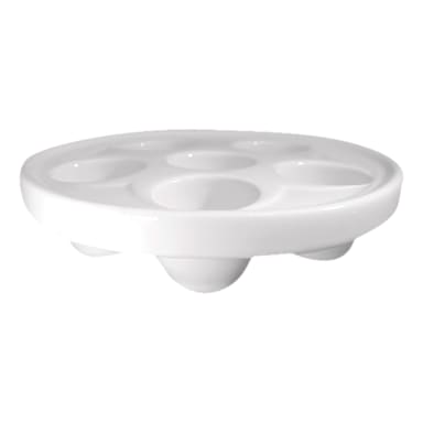 Hall China HL11660AWHA White 6-Hole Escargot Plate