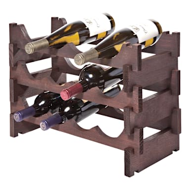 Franmara 4590DSETSW Stained 12 Bottle Capacity 3-Tier Wine Rack Set