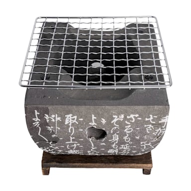 Korin KON-JST08-BK Black 5.5 x 4"H Square Konro Grill with Base