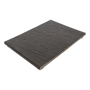 Korin PLY-311 Charcoal/Black 8.5" x 6" Footed Plate