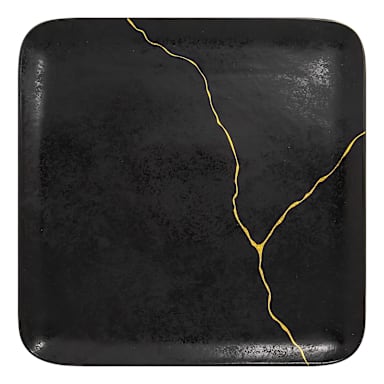 RAK Porcelain KZAUSP27G2 Kintzoo Blk/Gld 10.7 in Square Plate - 6 / CS