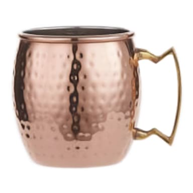 Darling Foodservice Copper Plated Hammered 16 oz Moscow Mule Mug
