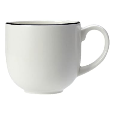 Steelite 12060624 Asteria 10 ounce City Mug with Black Rim