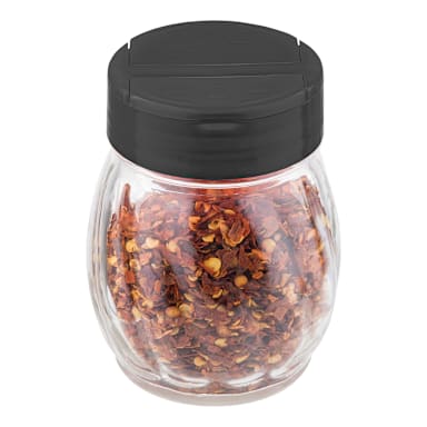 TableCraft 10327 Glass 6 ounce Shaker with Black Flip Top Lid