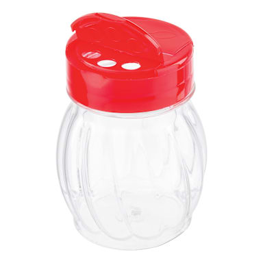 TableCraft 10328 Glass 6 ounce Shaker with Red Flip Top Lid