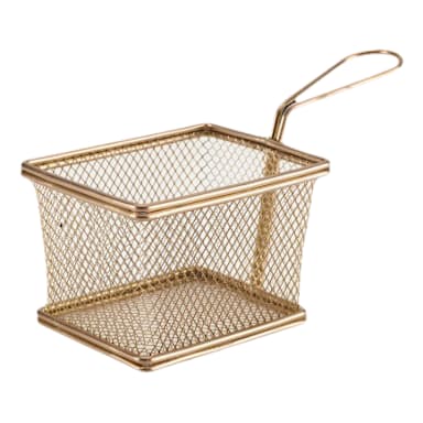 Steelite GWSVB1210C Copper 8.13 x 3.9 x 5"H Fry Basket - 6 / CS