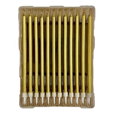 Darling Foodservice Gold Birthday Candle with Holder