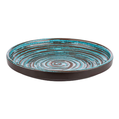 APS Germany APS 85203 Brown/Blue 9 in High Rim Melamine Plate - 6 / CS