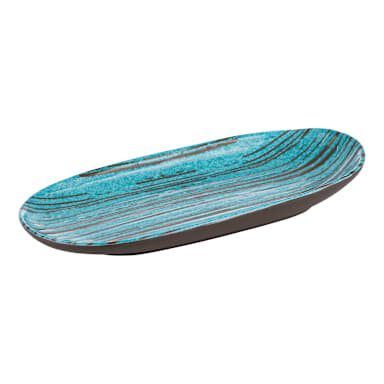 APS Germany APS 85201 Brown/Blue 11 x 5.5 in Melamine Platter - 6 / CS