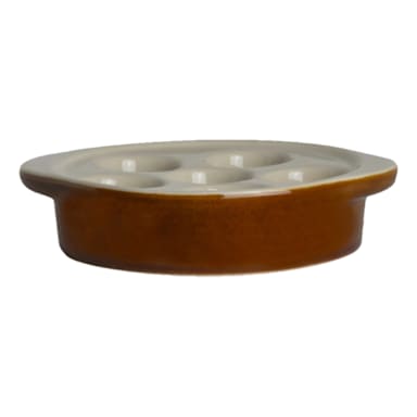 Diversified Ceramics DCI27LBW Brown/Wht 5 in. Escargot Plate