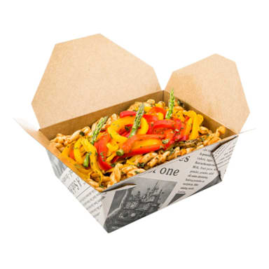 Restaurantware RWA0147NP Newsprint 45 ounce #8 Take Out Box