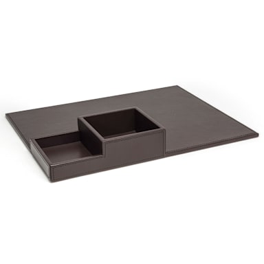 FOH RRT025BRL21 Brown 15.5 x 11.75" Room Service Tray - 4 / CS