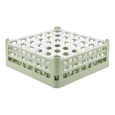 Vollrath 5271511 Green 36 Cmpt Glass Rack with 2 Extenders - 3 / CS