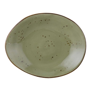 Tuxton China GGO-652 Artisan Geode Olive 12 x 9-3/4 in Plate