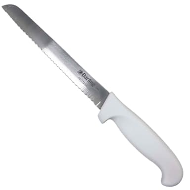 Darling Foodservice Serrated 8" Bread Knife w/ White Handle
