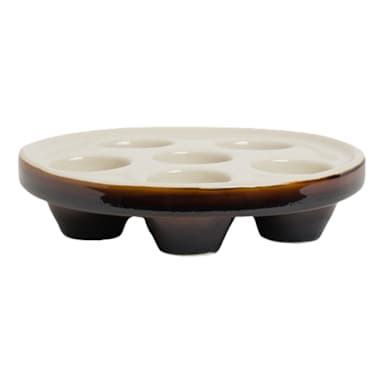 Hall China HL11660ALBB 6-3/4" 6 Hole Escargot Plate