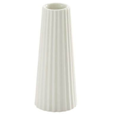 American Metalcraft BVTC4 White Ceramic Fluted Tower Bud Vase