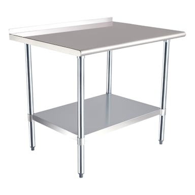 Darling Foodservice 18G S/S 30 x 36" Work Table w/ 2" Upturn