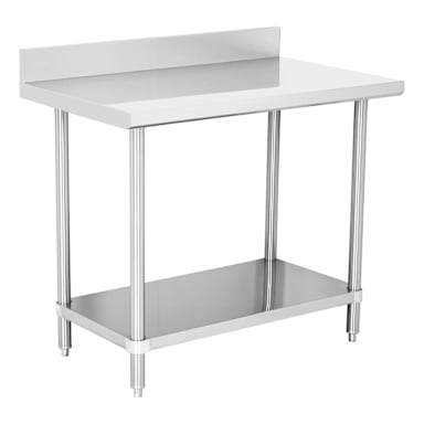 Darling Foodservice 16G S/S 24 x 36 in. Work Table w/ 4 in. Backsplash