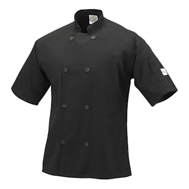 Mercer Culinary M60013BK2X 2X Black Short-Sleeved Chef's Coat