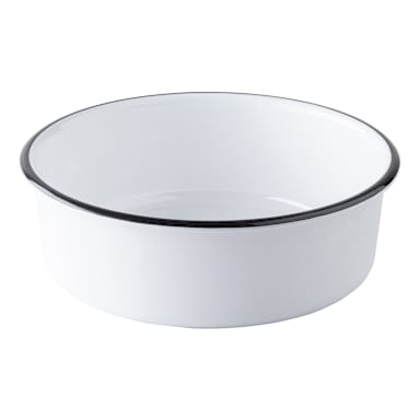 TableCraft 12163 Canteen White/Black 1.75 quart Bowl