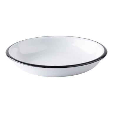TableCraft 12082 Canteen White/Black 12 ounce Coupe Bowl