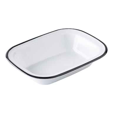 TableCraft 12084 Canteen White/Black 9.5 x 7 x 2 Serving Pan