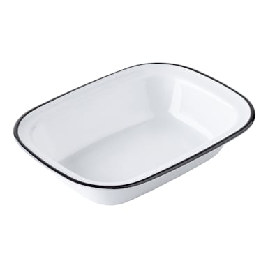 TableCraft 12162 Canteen White/Black 11 x 8.13" Serving Pan