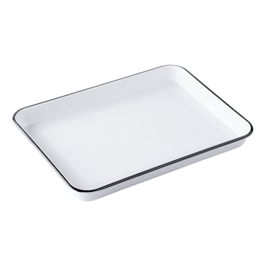 TableCraft 12161 Canteen White/Black 16 x 11-1/2" Tray - 6 / CS