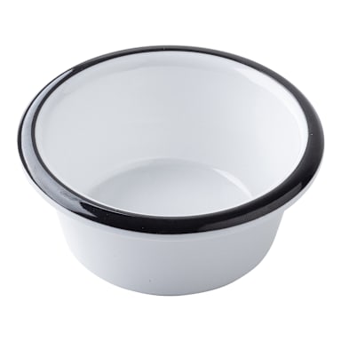 TableCraft 12215 Canteen White/Black 3 oz. Melamine Ramekin