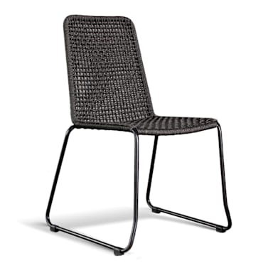Gar Products KNOT-SIDE-RP-BW-CHAR/CHAR-GREY Knot Charcoal Side Chair