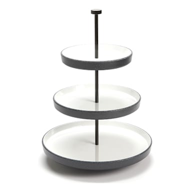 American Metalcraft LFTTSB17 Lift Wht/Blk 17.5 in. 3-Tier Stand Set