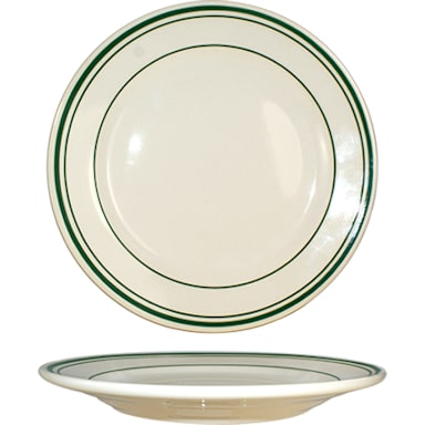 Int'l Tableware VE-16 Verona Am White/Green 10-1/4 in. Plate