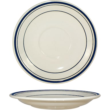 Int'l Tableware CT-2 Catania American White/Blue 6 in Saucer